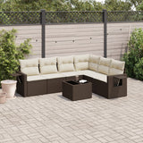 vidaXL 6-delige Loungeset met kussens poly rattan zwart