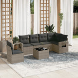 vidaXL 6-delige Loungeset met kussens poly rattan zwart