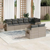 vidaXL 8-delige Loungeset met kussens poly rattan zwart