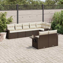 vidaXL 8-delige Loungeset met kussens poly rattan zwart