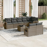 vidaXL 8-delige Loungeset met kussens poly rattan zwart
