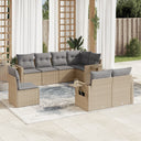 vidaXL 8-delige Loungeset met kussens poly rattan zwart
