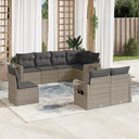 vidaXL 8-delige Loungeset met kussens poly rattan zwart