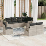 vidaXL 8-delige Loungeset met kussens poly rattan zwart