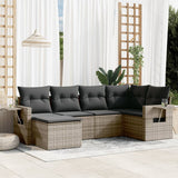 vidaXL 6-Piece Lounge Set with Cushions Poly Rattan Black
