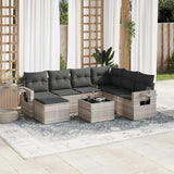 vidaXL 7-delige Loungeset met kussens poly rattan zwart