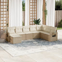vidaXL 8-delige Loungeset met kussens poly rattan zwart