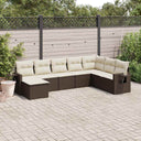 vidaXL 8-delige Loungeset met kussens poly rattan zwart