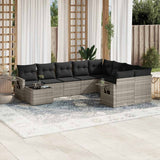 vidaXL 10-piece Lounge Set with Cushions Poly Rattan Black