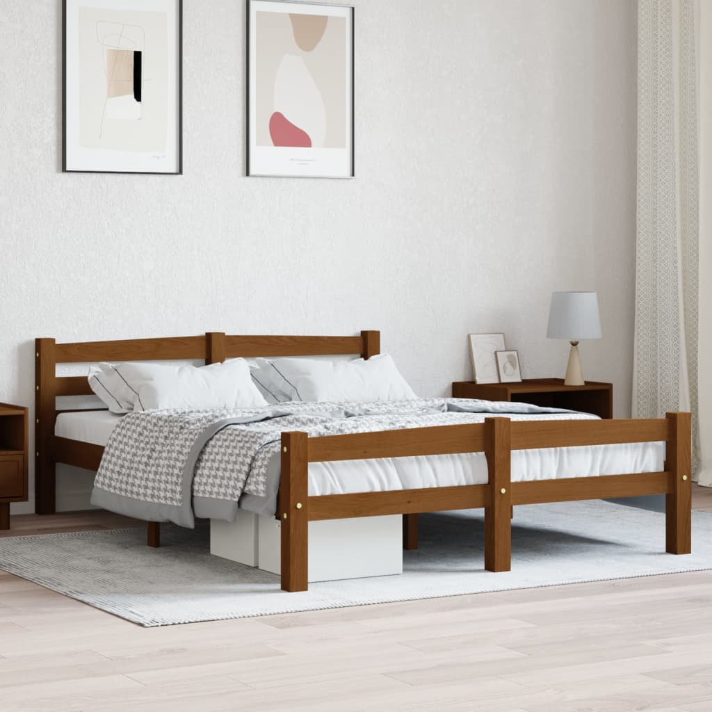 vidaXL Bedframe massief grenenhout 90x200 cm