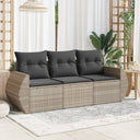 vidaXL 3-Piece Lounge Set with Cushions Poly Rattan Black
