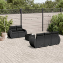 vidaXL 6-Piece Lounge Set with Cushions Poly Rattan Black
