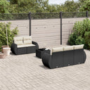 vidaXL 6-Piece Lounge Set with Cushions Poly Rattan Black