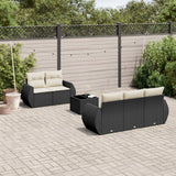 vidaXL 6-Piece Lounge Set with Cushions Poly Rattan Black