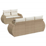 vidaXL 6-Piece Lounge Set with Cushions Poly Rattan Black