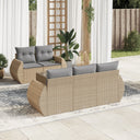 vidaXL 6-Piece Lounge Set with Cushions Poly Rattan Black