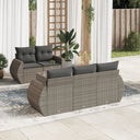 vidaXL 6-Piece Lounge Set with Cushions Poly Rattan Black