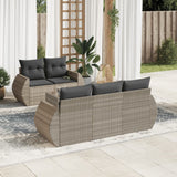 vidaXL 6-Piece Lounge Set with Cushions Poly Rattan Black