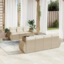 vidaXL 8-delige Loungeset met kussens poly rattan zwart