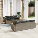 vidaXL 8-delige Loungeset met kussens poly rattan zwart