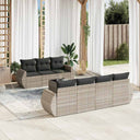 vidaXL 8-delige Loungeset met kussens poly rattan zwart