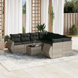 vidaXL 9-delige Loungeset met kussens poly rattan zwart