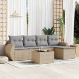 vidaXL 5-delige Loungeset met kussens poly rattan zwart