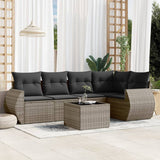 vidaXL 5-delige Loungeset met kussens poly rattan zwart