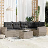 vidaXL 5-delige Loungeset met kussens poly rattan zwart