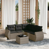 vidaXL 5-delige Loungeset met kussens poly rattan zwart