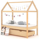 vidaXL Cadre de lit d'enfant avec bois massif vert 70x140 cm