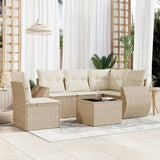 vidaXL 5-delige Loungeset met kussens poly rattan zwart