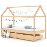 vidaXL Kids Bed Frame with Drawer Solid Pine Wood 70x140 cm