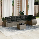 vidaXL 6-delige Loungeset met kussens poly rattan zwart