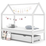 vidaXL Kids Bed Frame with Drawer Solid Pine Wood 70x140 cm