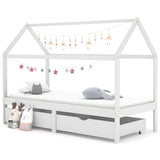 vidaXL Kids Bed Frame with Drawer Solid Pine Wood 70x140 cm