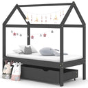 vidaXL Cadre de lit d'enfant avec bois massif vert 70x140 cm