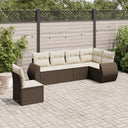 vidaXL 6-delige Loungeset met kussens poly rattan zwart