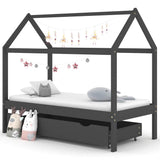 vidaXL Kids Bed Frame with Drawer Solid Pine Wood 70x140 cm