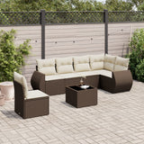 vidaXL 6-delige Loungeset met kussens poly rattan zwart