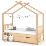 vidaXL Kinderbedframe met lade massief grenenhout 70x140 cm