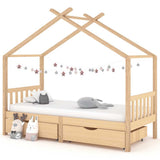vidaXL Kinderbedframe met lade massief grenenhout 70x140 cm