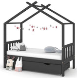vidaXL Kinderbedframe met lade massief grenenhout 70x140 cm