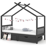 vidaXL Kinderbedframe met lade massief grenenhout 70x140 cm