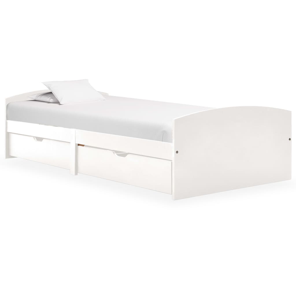 vidaXL Bedframe met 2 lades massief grenenhout 90x200 cm