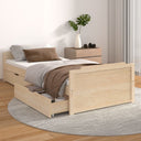 vidaXL Cadre de lit avec bois massif vert 90x200 cm