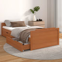 vidaXL Cadre de lit avec bois massif vert 90x200 cm