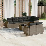vidaXL 8-delige Loungeset met kussens poly rattan zwart