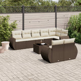 vidaXL 8-delige Loungeset met kussens poly rattan zwart