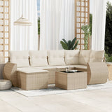 vidaXL 6-delige Loungeset met kussens poly rattan zwart